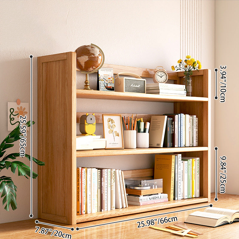 Contemporary Scandinavian Nano Bamboo MDF Storage Bookshelf – Rectangular, 2- or 3-Tier with 1 Drawer for Bedroom & Study