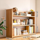 Contemporary Scandinavian Nano Bamboo MDF Storage Bookshelf – Rectangular, 2- or 3-Tier with 1 Drawer for Bedroom & Study