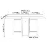 Space-Saving Scandinavian Contemporary Rectangular Desk & Foldable Chair Set with 1 Drawer – Rubberwood Solid Wood & MDF, for Living Room & Dining Room