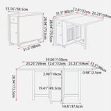 Space-Saving Scandinavian Contemporary Rectangular Desk & Foldable Chair Set with 1 Drawer – Rubberwood Solid Wood & MDF, for Living Room & Dining Room