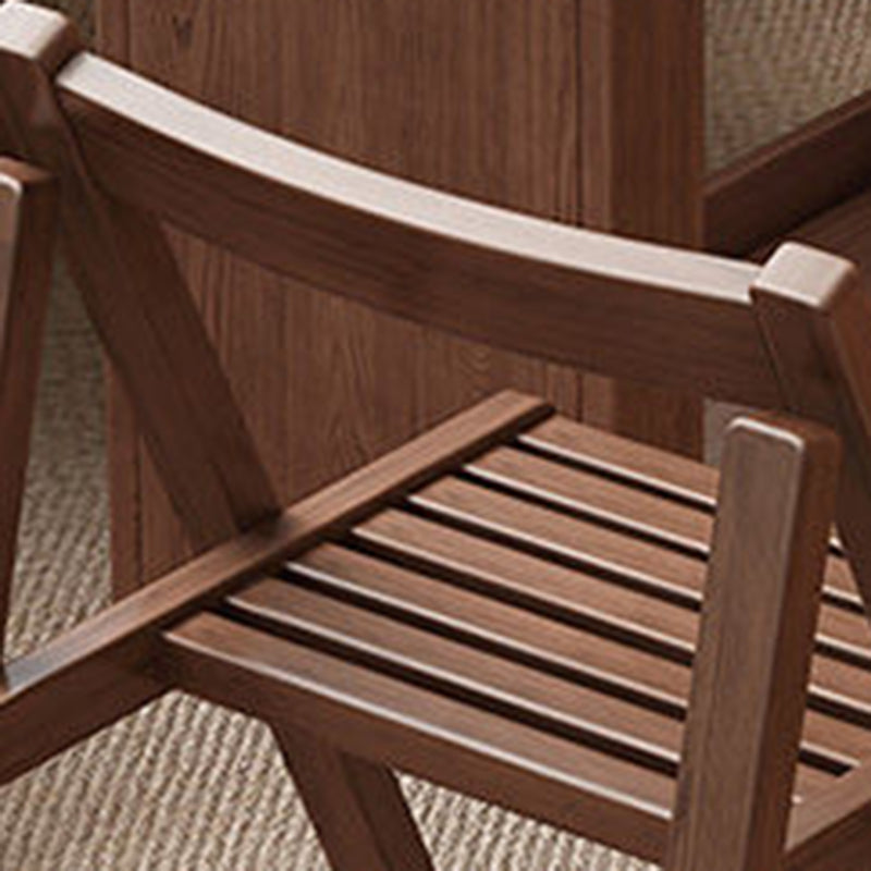 Contemporary Scandinavian Rectangular Rubberwood Desk & Foldable Chair Set – Solid Wood with Multi-Layer Panel, Ideal for Living & Dining Rooms