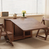 Contemporary Scandinavian Rectangular Rubberwood Desk & Foldable Chair Set – Solid Wood with Multi-Layer Panel, Ideal for Living & Dining Rooms