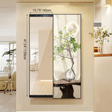 Contemporary Rectangular Full-Length Mirror in Float Glass with Push-Slide PS Frame – Decorative Wall Mirror for Living Room & Entryways