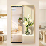 Contemporary Rectangular Full-Length Mirror in Float Glass with Push-Slide PS Frame – Decorative Wall Mirror for Living Room & Entryways