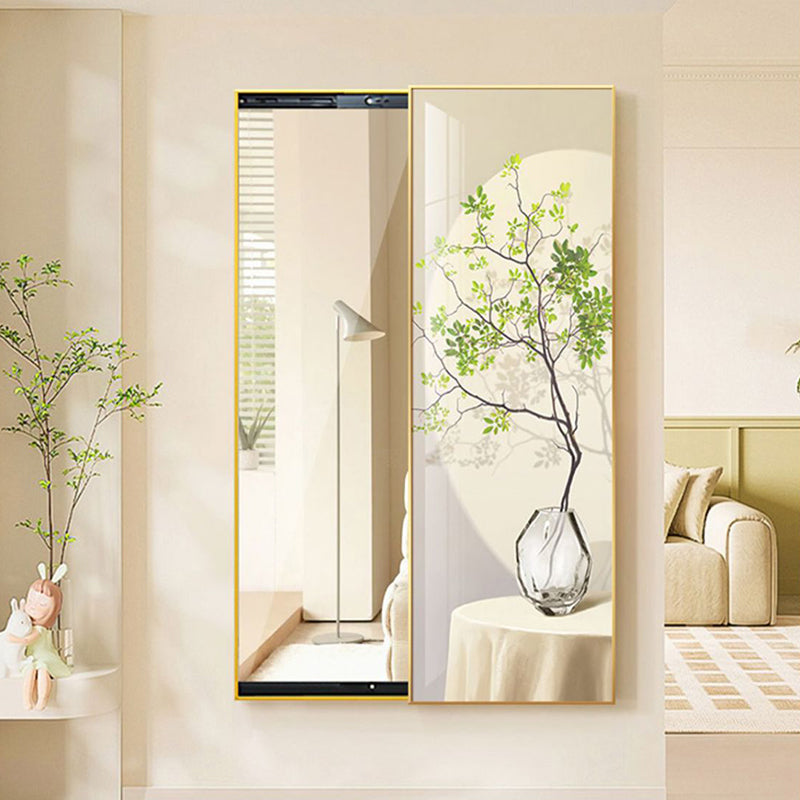 Contemporary Rectangular Full-Length Mirror in Float Glass with Push-Slide PS Frame – Decorative Wall Mirror for Living Room & Entryways