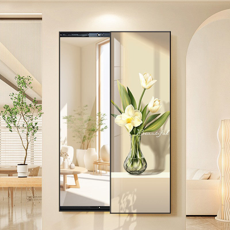 Contemporary Rectangular Full-Length Mirror in Float Glass with Push-Slide PS Frame – Decorative Wall Mirror for Living Room & Entryways