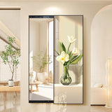 Contemporary Rectangular Full-Length Mirror in Float Glass with Push-Slide PS Frame – Decorative Wall Mirror for Living Room & Entryways