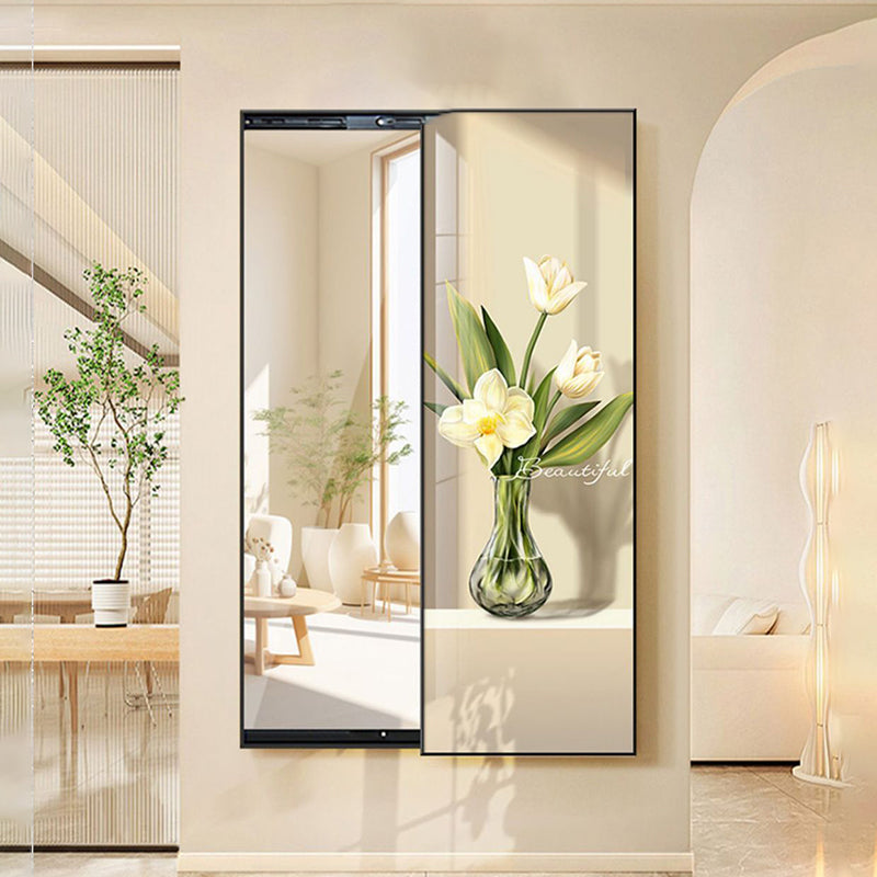 Contemporary Rectangular Full-Length Mirror in Float Glass with Push-Slide PS Frame – Decorative Wall Mirror for Living Room & Entryways