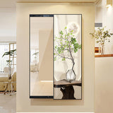 Contemporary Rectangular Full-Length Mirror in Float Glass with Push-Slide PS Frame – Decorative Wall Mirror for Living Room & Entryways