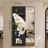 Contemporary Rectangular Full-Length Mirror with Float Glass & MDF Frame (Medium-Density Fiberboard), Push-Slide Decorative Accent for Living Room & Entryways