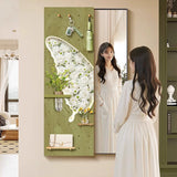 Contemporary Rectangular Full-Length Mirror with Float Glass & MDF Frame (Medium-Density Fiberboard), Push-Slide Decorative Accent for Living Room & Entryways