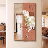 Contemporary Rectangular Full-Length Mirror with Float Glass & MDF Frame (Medium-Density Fiberboard), Push-Slide Decorative Accent for Living Room & Entryways
