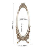 Traditional European Oval Full-Length Mirror with PU Faux-Wood Frame and Float Glass – Perfect for the Bedroom