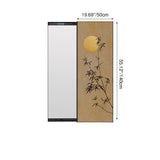 Traditional Chinese Rectangular Full-Length Mirror — Aluminum Alloy Frame, Crystal Ceramic Canvas, Float Glass Surface, Push-Slide Design for Bedroom & Entryways