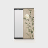 Traditional Chinese Rectangular Full-Length Mirror — Aluminum Alloy Frame, Crystal Ceramic Canvas, Float Glass Surface, Push-Slide Design for Bedroom & Entryways