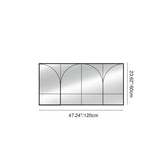 Traditional French Rectangular Iron-Trimmed Tempered-Glass Wall Mirror for Living Room – Elegant Decorative Accent