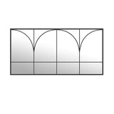 Traditional French Rectangular Iron-Trimmed Tempered-Glass Wall Mirror for Living Room – Elegant Decorative Accent
