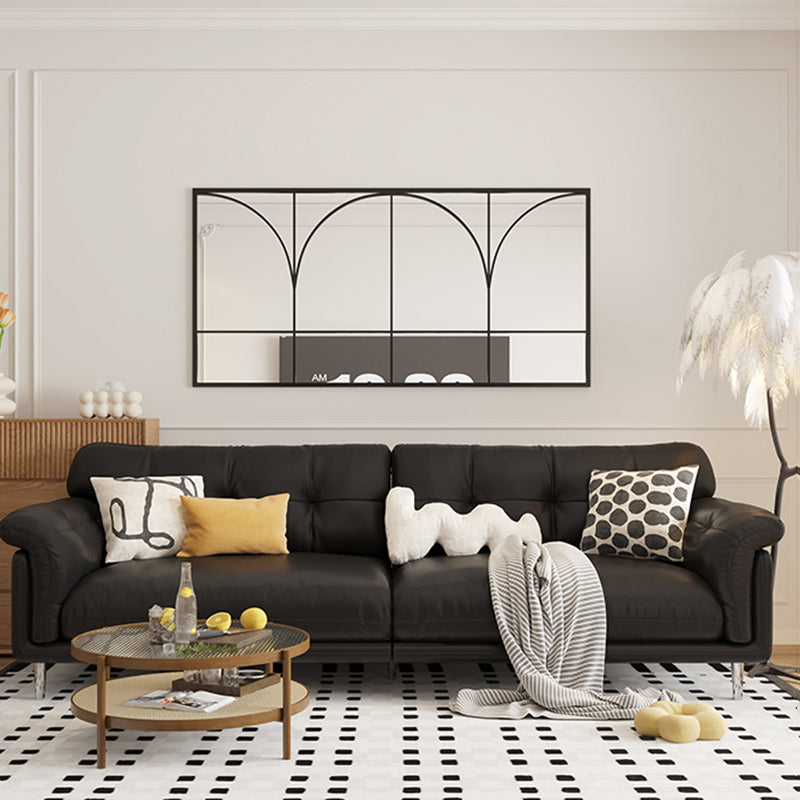 Traditional French Rectangular Iron-Trimmed Tempered-Glass Wall Mirror for Living Room – Elegant Decorative Accent