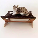 Modern Scandinavian Rectangular Cat Bed with Multi-Layer Solid Wood Panel and Soft Cotton Fabric – Ideal for Bedroom & Living Room