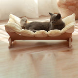 Modern Scandinavian Rectangular Cat Bed with Multi-Layer Solid Wood Panel and Soft Cotton Fabric – Ideal for Bedroom & Living Room