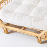 Traditional Farmhouse Rectangular Cat Bed with Handwoven Indonesian Rattan Fabric, Perfect for the Bedroom