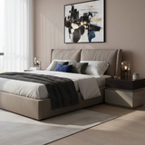 Sleek Modern Minimalist Nightstand with Dual Drawers – Black & White Contrast, Sensor Light, Smart Bedside Table for Bedroom
