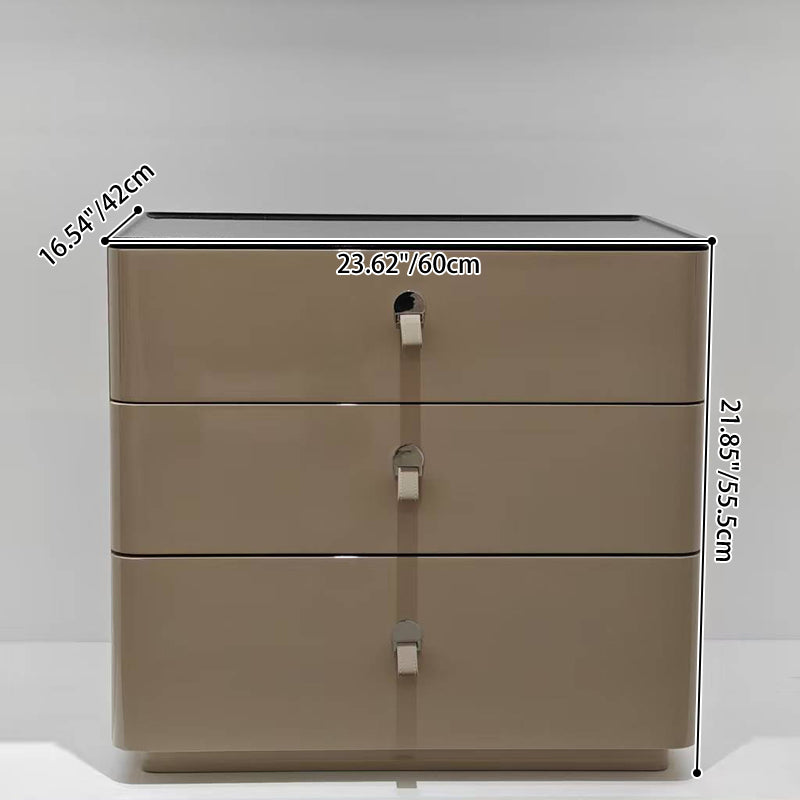 Modern Minimalist Nightstand with Quiet Sliding Rails – 3-Drawer, Large-Capacity Bedside Storage Table for the Bedroom