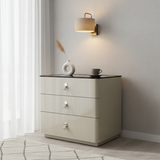 Modern Minimalist Nightstand with Quiet Sliding Rails – 3-Drawer, Large-Capacity Bedside Storage Table for the Bedroom