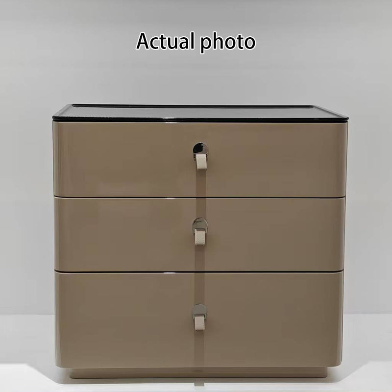 Modern Minimalist Nightstand with Quiet Sliding Rails – 3-Drawer, Large-Capacity Bedside Storage Table for the Bedroom