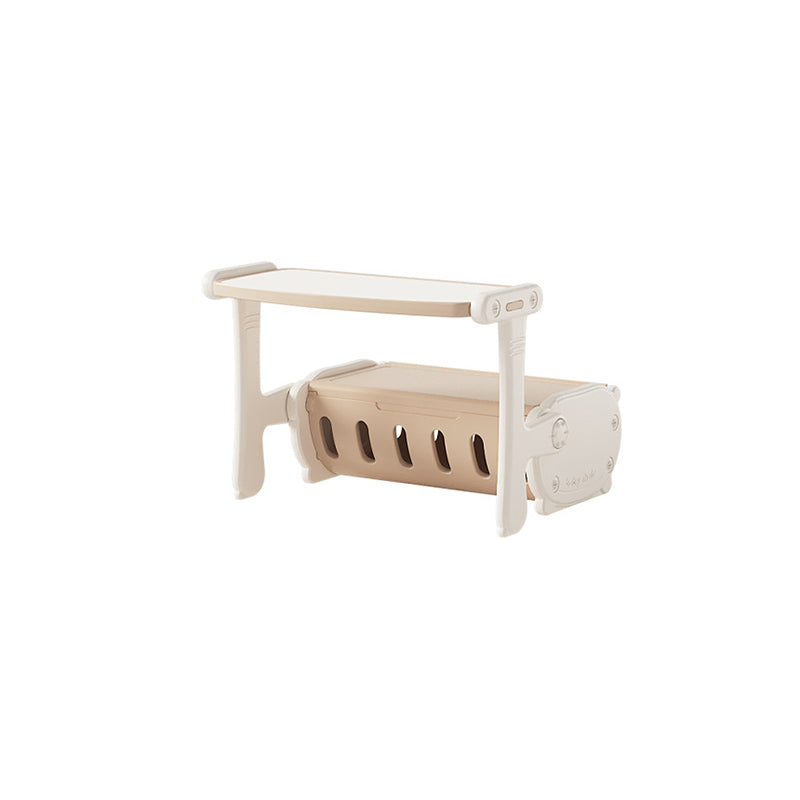 Chic Contemporary Rectangular HDPE Desk & Chair Set with Built-In Storage Cabinet for Living Room