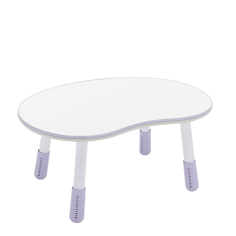 Modern Oval MDF Kids Table with Height-Adjustable PP Frame for Living Room & Bedroom