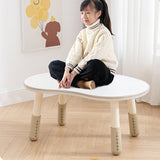 Modern Oval MDF Kids Table with Height-Adjustable PP Frame for Living Room & Bedroom