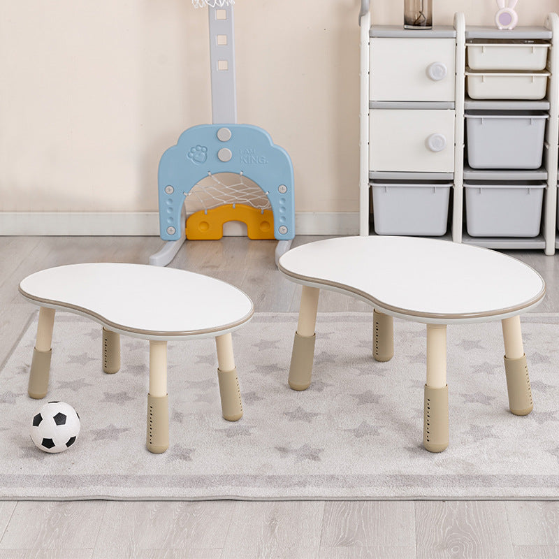 Modern Oval MDF Kids Table with Height-Adjustable PP Frame for Living Room & Bedroom