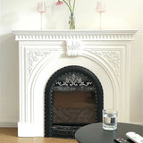 Traditional French Square MDF Mantel with 2-Tier Storage for the Living Room