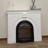 Traditional French Square MDF Mantel with 2-Tier Storage for the Living Room