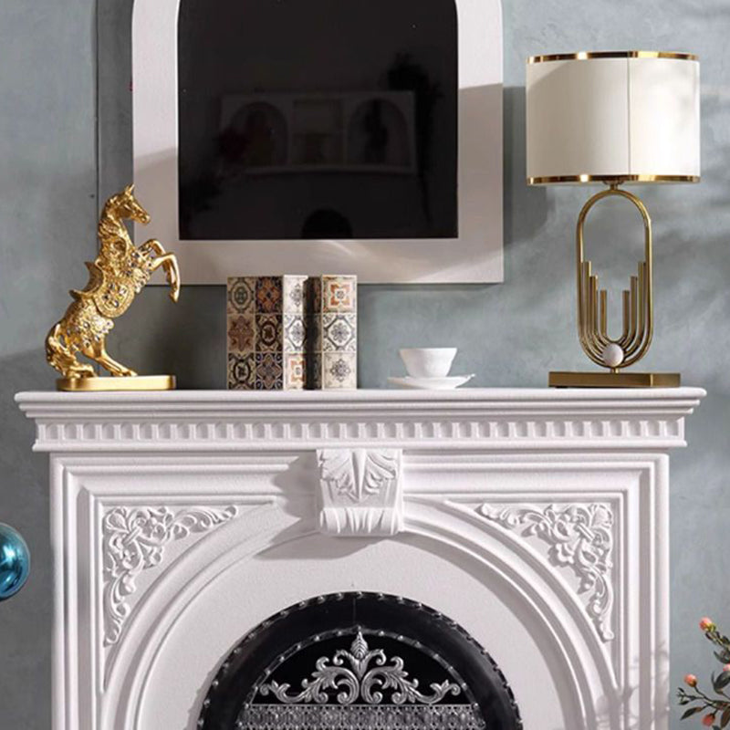 Traditional French Square MDF Mantel with 2-Tier Storage for the Living Room