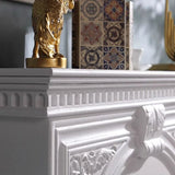 Traditional French Square MDF Mantel with 2-Tier Storage for the Living Room