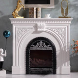 Traditional French Square MDF Mantel with 2-Tier Storage for the Living Room