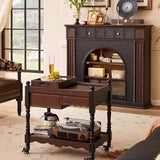 Traditional French-Style Square Solid Pine Mantel, 3-Tier Shelf for Living Room