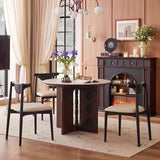 Traditional French-Style Square Solid Pine Mantel, 3-Tier Shelf for Living Room