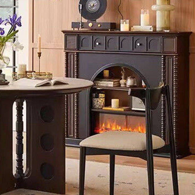 Traditional French-Style Square Solid Pine Mantel, 3-Tier Shelf for Living Room