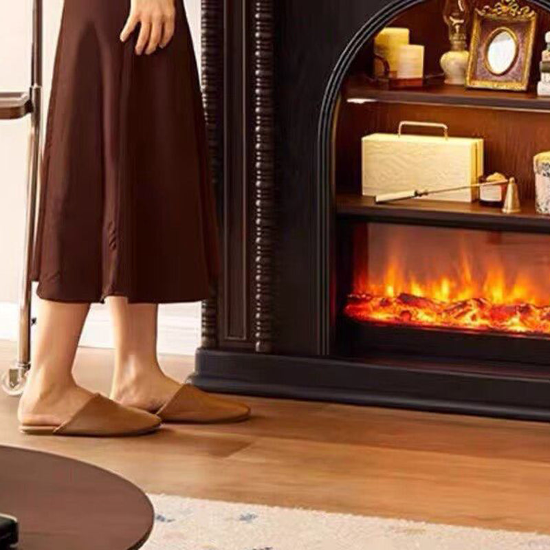 Traditional French-Style Square Solid Pine Mantel, 3-Tier Shelf for Living Room