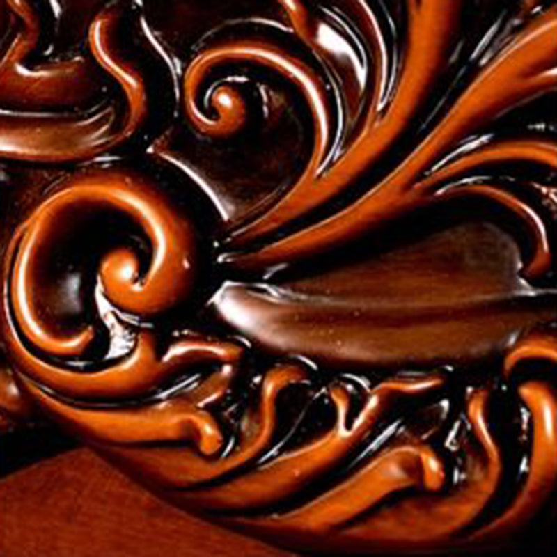 Traditional European-Style Square Rubberwood Mantel — Solid Wood with MDF, Ideal for Living Room