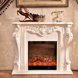 Traditional European-Style Square Rubberwood Mantel — Solid Wood with MDF, Ideal for Living Room