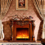 Traditional European-Style Square Rubberwood Mantel — Solid Wood with MDF, Ideal for Living Room