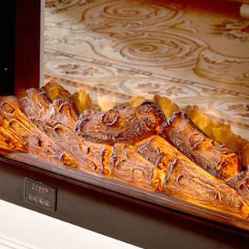 Traditional European-Style Square Rubberwood Mantel — Solid Wood with MDF, Ideal for Living Room