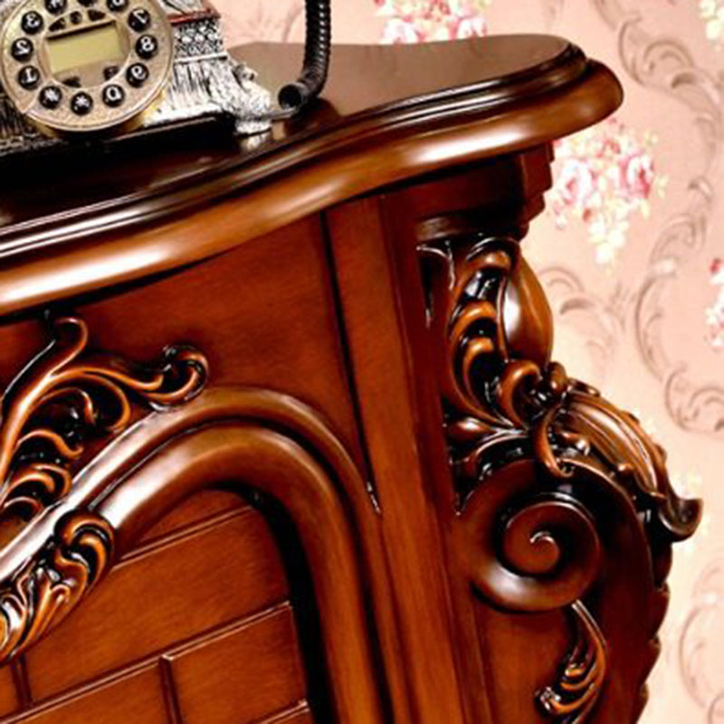 Traditional European-Style Square Rubberwood Mantel — Solid Wood with MDF, Ideal for Living Room