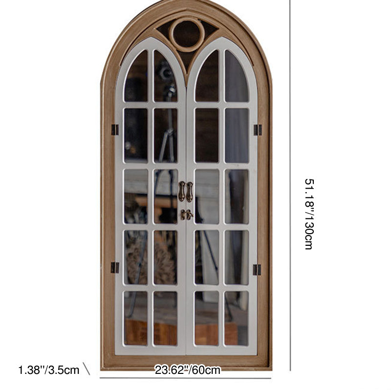 Traditional Farmhouse Rectangular Full-Length Mirror – Cedar & MDF Frame with Glass, Decorative Mirror for Living Room & Entryways