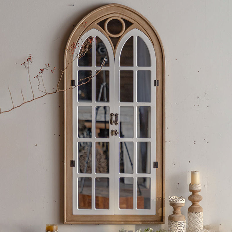 Traditional Farmhouse Rectangular Full-Length Mirror – Cedar & MDF Frame with Glass, Decorative Mirror for Living Room & Entryways