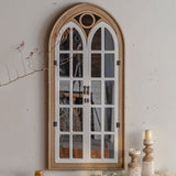 Traditional Farmhouse Rectangular Full-Length Mirror – Cedar & MDF Frame with Glass, Decorative Mirror for Living Room & Entryways